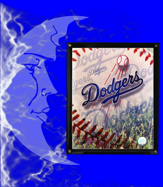 MLB Photos - Dodgers logo in Black screw-down frame
